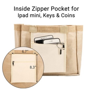 Sac de shopping en jute réutilisable et écologique, grande capacité, design élégant et sobre - Product Image 5