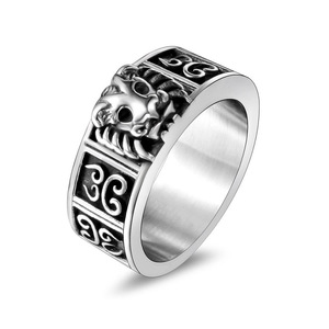 Lion Head Men's <b>Titanium</b> Steel <b>Ring</b> SA645 Fashion Jewelry Gift Accessory - Product Image 1