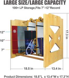 Stockage de disques vinyles en bois de grande capacité Offre Spéciale 100 + LP Inyl Storage Rack Solution de stockage haute capacité - Product Image 4