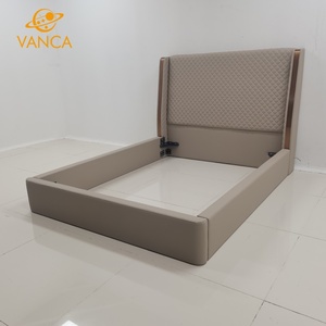 Modern Luxury Wooden Bedroom Furniture Soft Up-holstered <strong>Beds</strong> Full king Size Double <strong>Bed</strong> Leather High <strong>End</strong> - Product Image 5