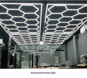 Hexagon <span class=keywords><strong>LED</strong></span> <span class=keywords><strong>Garage</strong></span> lumière couleur blanche AC Power bricolage éclairage en nid d'abeille raccordable pour atelier voiture détaillant boutique émise - Product Image 5