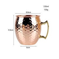 Nouvelle Arrivée Chope à Bière Moscow Mule Créative en Acier Inoxydable à Double Paroi, Design Martelé, Plusieurs Tailles, Haut de Gamme, Compatible Lave-Vaisselle
