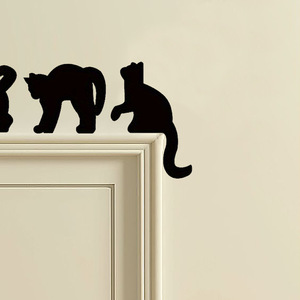 Cat-themed <b>decorative</b> door frame <b>wall</b> stickers, switch stickers, bedroom <b>wall</b> <b>decorations</b>, Halloween party <b>decorations</b>, props. - Product Image 2
