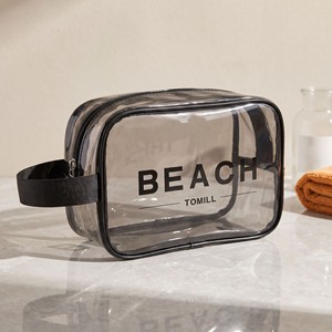 Bolsa de Cosméticos Transparente Impermeable de Varios Tamaños con Cierre de Cremallera, Estuche de Maquillaje Portátil de Viaje, Tamaño Mediano, Asa Suave - Product Image 1