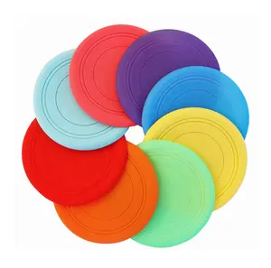 Pet Outdoor Toys Colorful Interactive Pet Training Toys Soft Silicone Dogs Flying Disc