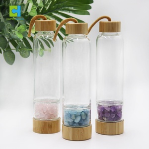 Bouteille d'eau <span class=keywords><strong>en</strong></span> <span class=keywords><strong>verre</strong></span> isolé avec bouchon, pierres de guérison, cristaux de transport, sûr et <span class=keywords><strong>incassable</strong></span>, 1 pièce - Product Image 4