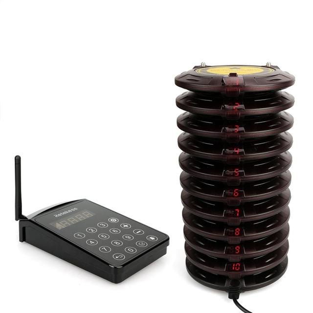 Long Range IP54 Waterproof 433MHz FM Technology Wireless coaster Paging Queue Management System 800-1000m Range for Restaurants
