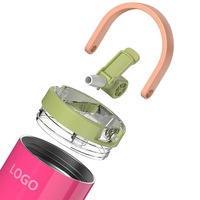 Gobelet isotherme de sport extérieur 32oz avec logo personnalisé, poignée détachable, en acier inoxydable 18/8, isolation sous vide et bouchon anti-poussière pour paille
