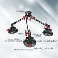 YUANYUJINGMI Support de Voiture Robuste en Alliage d'Aluminium à Ventouse Durable à Libération Rapide avec Bras Magique pour Appareil Photo Reflex Numérique et Hybride