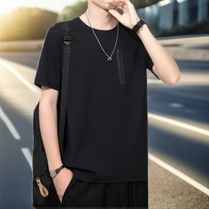 เสื้อยืดผู้ชายทรงเข้ารูป ผ้าฝ้าย/ใยไผ่ น้ำหนักผ้า 260 กรัม ป้องกันการเป็นขุย แห้งเร็ว - Product Image 2