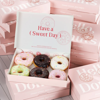 Vente en gros de boîtes d'emballage personnalisées pliantes en papier cartonné Mochi Biscuit Cookie Donut avec logo