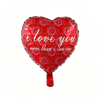 Ballon en aluminium imprimé en forme de cœur de 18 pouces pour les célébrations de mariage, de la Saint-Valentin, de la fête des mères, du Nouvel An chinois