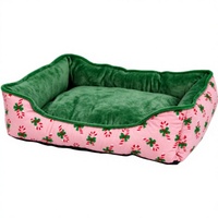 Coussin carré pour animaux de compagnie en peluche de Noël, coussin amovible et lavable pour chats et chiens