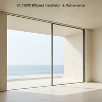 Système de Portes Coulissantes Multiples Panoramiques Modernes en Aluminium Insonorisées à Cadre Fin, Grandes Portes Coulissantes en Verre, Garantie de 3 Ans