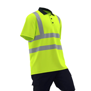 Custom Unisex Work Polo <b>Shirt</b> Reflective Strips Hi <b>Vis</b> 100% Polyester Mesh Safety <b>T</b> <b>Shirts</b> - Product Image 2