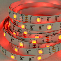 Livraison rapide, bande LED RGB SMD5050 10 mm sur circuit imprimé en cuivre, 60 LED/m, DC12V, changement de couleur, pour éclairage de fêtes