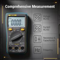 Multimeter Digital AC/DC Voltmeter Ammeter 1000V DC 750V AC Pengukuran Layar Berlampu Latar Uji Kontinuitas Dioda Mati Otomatis Rendah