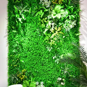 Atacado decorativo verde planta artificial parede buxo hedge para parede exterior verde