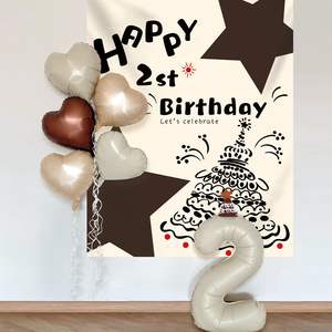 Toile de fond multicolore à pois pour gâteau d'<span class=keywords><strong>anniversaire</strong></span>, idéale pour les fêtes d'<span class=keywords><strong>anniversaire</strong></span> des garçons et des filles, décoration murale d'ambiance pour enfants - Product Image 4