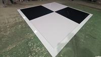 Piste de danse en contreplaqué blanc et noir pour décoration de mariage intérieure/extérieure, 4 pieds x 4 pieds, avec structure en aluminium