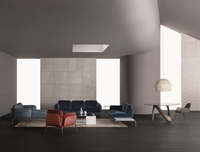 Modernes Hochwertiges Modulares Ecksofa mit Lärchenholzrahmen, Leinen-Leder-Couch für Wohnzimmermöbel in Apartments