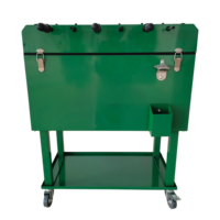 Chariot isotherme pliable et durable 49L/65L pour matchs de football, glacière métallique avec roues pour le camping et les événements sportifs
