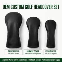 Housse de club de golf minimaliste noire à doublure douce, vente chaude, ensemble complet ou pièces individuelles, marque privée, export