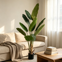 Plante artificielle en feuilles de bananier de 120 cm à 240 cm, plante verte en pot pour l'intérieur, décoration de jardin, résistante aux UV