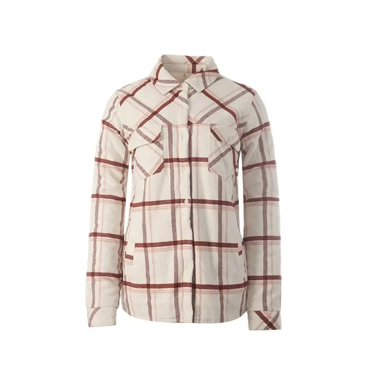 Sample supplied soft wear long sleeve yarn dyed plaid style women fall 100 cotton tops blouse