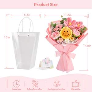 Regalos Personalizados, Ramo de Flores de Ganchillo, Flores Tejidas a Mano, Ramo de Girasoles de Ganchillo Rosa, un Regalo Exquisito y Romántico - Product Image 6