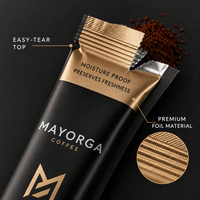 Sachet en aluminium imprimé sur mesure, scellé à l'arrière, de qualité alimentaire, vide, pour emballage de poudre de café instantané en stick
