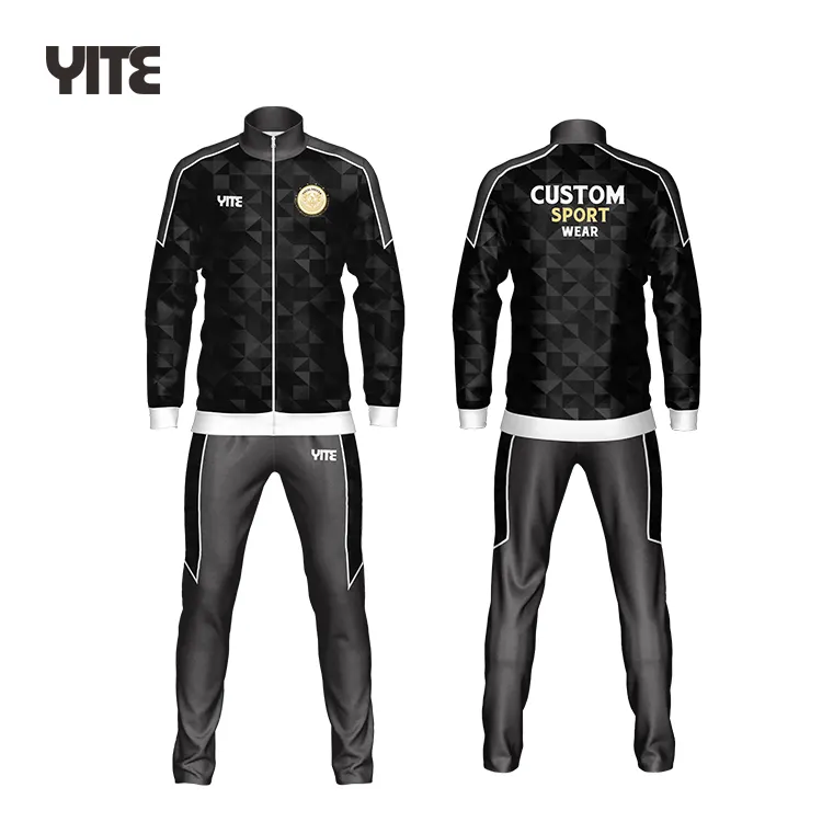 Tuta all'ingrosso Design personalizzato Sport sublimato giacca da allenamento unisex pianura slim fit set maglie tuta