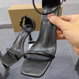 QuiteS nouvelle tête carrée talons hauts à bout ouvert femmes <span class=keywords><strong>poignet</strong></span> aiguille une ligne boucle enveloppé talon sandales bride à la cheville talons - Product Image 4