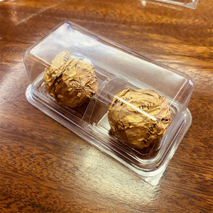 Caja de paquete de chocolate rectangular transparente personalizada de fábrica <span class=keywords><strong>Ferrero</strong></span> transparente 2 compartimentos embalaje de bolas de chocolate - Product Image 5