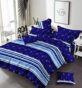 Drap de lit en microfibre bleue simple brossée, tissé 100% polyester, vente en gros, ensemble de literie - Product Image 3