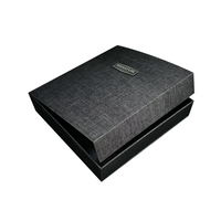 Dossier en tissu de luxe Manu tableau noir avec chargeur classeur noir effet métallique logo design boîte-cadeau album livre pour Manu