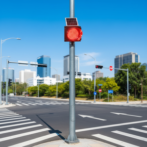 <span class=keywords><strong>Vente</strong></span> directe usine : Balise clignotante solaire verte à LED pour signalisation routière, 300 mm – Solution de système d'éclairage de signalisation routière solaire - Product Image 3