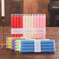 Bougies Pilier Coniques Hautes Non Parfumées, Lot de 4, Vente Chaude, Décoration Maison, 5 Couleurs, Emballage OEM