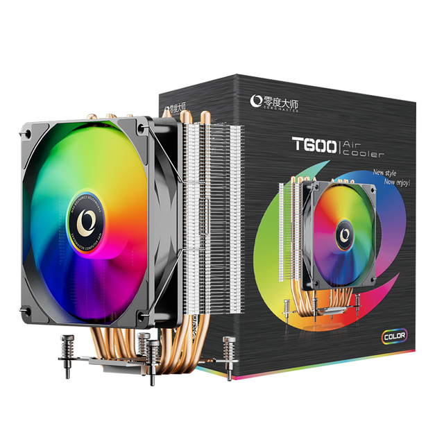 ZeroMaster ARGB 6 Heat Pipe CPU Cooler 12V PWM LED Sync Gaming Radiator Fan With Processor Computer Case Radiator