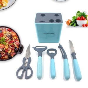 New Arrival <b>Kitchen</b> <b>Gadgets</b> Stainless Steel 6 Pcs <b>Kitchen</b> <b>Tools</b> Accessories With Plastic Holder - Product Image 3