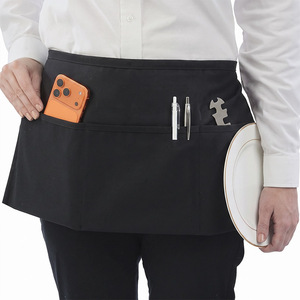 BOHARERS Tablier <span class=keywords><strong>de</strong></span> taille avec 3 poches, lot <span class=keywords><strong>de</strong></span> 3 - Tablier court marron pour <span class=keywords><strong>serveuse</strong></span>, lavable en machine - Product Image 3