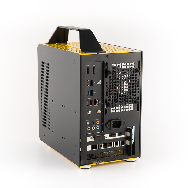 Корпус компьютера портативный мини ITX материнская плата металлический корпус ПК Поддержка SFX источник питания прозрачная акриловая боковая панель желтая