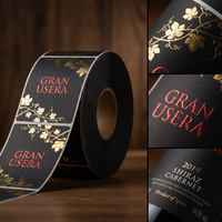 Étiquettes de vin holographiques personnalisées en forme sur mesure, directement de l'usine - Autocollants anti-contrefaçon avec estampage métallique doré pour bouteille de vin rouge