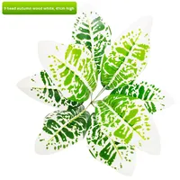Vente directe d'usine, fleurs artificielles en plastique, accessoires pour mur végétal, feuilles collées, aspect réaliste, Monstera vert radis