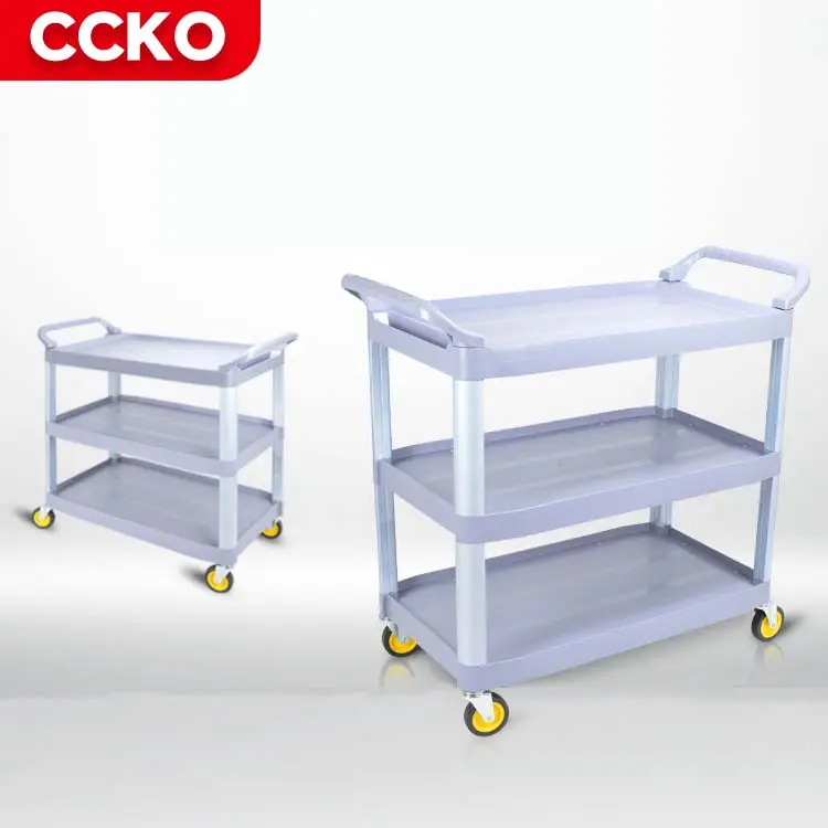 Carro de almacenamiento Ktv de 3 capas, carrito grande de 40 pulgadas para Bar, Hotel, restaurante, carrito de comida, carrito de mano y carrito de utilidad de plástico