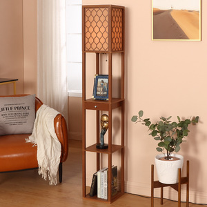 <span class=keywords><strong>Lampe</strong></span> de sol noire à 3 niveaux, style nordique moderne, en bois, pour salon, avec <span class=keywords><strong>étagère</strong></span> de rangement étroite et luxueuse - Product Image 5