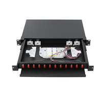 Panel Patch Fiber Optik 1U FTTMAX DX-FX-OPP-D-24-SCD FTTH Jaringan GSM SC/APC LC Rak Mount ODF