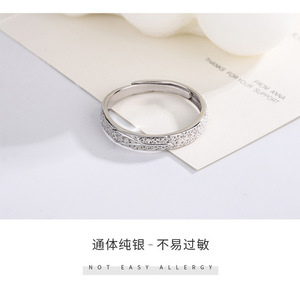 Bagues <span class=keywords><strong>de</strong></span> Fiançailles et <span class=keywords><strong>de</strong></span> Mariage Tendance en Argent Sterling 925 à Prix <span class=keywords><strong>de</strong></span> Gros pour Cadeau d'Anniversaire, Fête, Sertissage Micro-Pavé Zircon Unisexe - Product Image 4