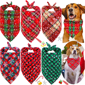 Weihnachtliches Dreieck-Haustier-Halstuch Kariertes Hundebandana für die Frühjahrssaison - Product Image 4