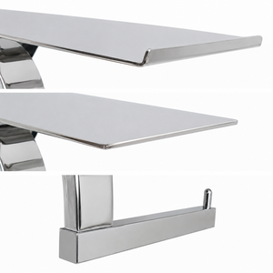 Porte-<span class=keywords><strong>papier</strong></span> <span class=keywords><strong>toilette</strong></span> mural moderne en acier inoxydable SUS304 avec étagère pour téléphone, sans perçage, pour hôtels et salles de bain à domicile - Product Image 5
